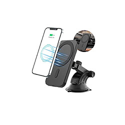 Chrono Chargeur de voiture magnétique sans fil 15W - Support de montage sur tableau de bord pour iPhone 12 Pro Max iPhone 12/12Pro/Mini, Accessoires pour étui Mag-safe Support de support de téléphone magnétique 15W Qi Chargeur sans fil à charge rapide (Noir)