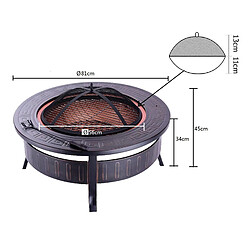 Acheter Brasero en Fer 3 en 1 Barbecue, Brûler et Seau à Glace Kekai Fox 81x35 cm Grill Barbecue, Pare-Étincelles, Tisonnier