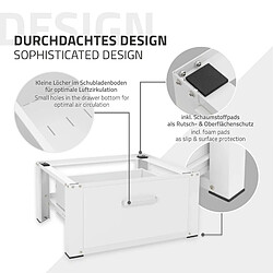 Acheter ML-Design Socle pour Machine à Laver avec Tiroir Coulissant, Acier, Blanc, 63x54 cm, jusqu'à 150 kg, Support Base de Lave-Linge, Sous-armoire, Plateforme Haut 31,5 cm, Tiroir Amovible pour Rangement