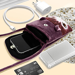 Acheter Avizar Pochette Bandoulière pour Smartphone en Tissu Design Chat Violet