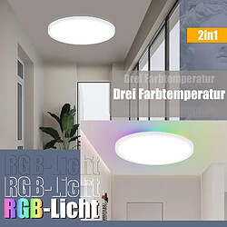 Avis ZMH Plafonnier LED IP44 RGB Rétro-éclairage 28W Plat et fin avec télécommande