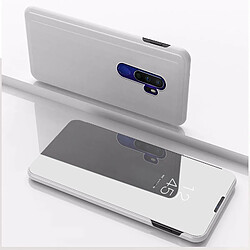 Wewoo Housse Coque Pour OPPO A9 2020 / A5 2020 Miroir Plaqué Cuir Flip Horizontal avec support Étui Téléphone Mobile Argent