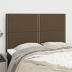 Maison Chic Lot de 4 Têtes de lit design pour chambre - Décoration de lit Marron foncé 72x5x78/88 cm Tissu -MN63031