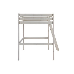 Vente-Unique Lit mezzanine GEDEON II - 140 x 190 cm - Pin massif - Blanchi pas cher