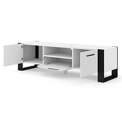 Bestmobilier Donnely - meuble tv - blanc et noir - 160 cm