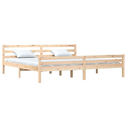 Avis Maison Chic Lit adulte - Lit simple Cadre de lit,Structure du lit Contemporain Bois massif 200x200 cm -MN80871