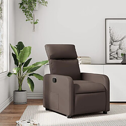 vidaXL Fauteuil inclinable Marron Similicuir