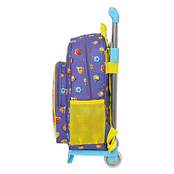 Cartable à roulettes SuperThings Guardians of Kazoom Violet Jaune (27 x 33 x 10 cm)