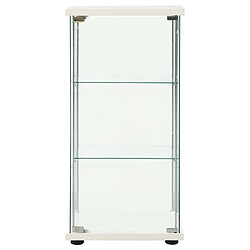 vidaXL Armoire de rangement Verre trempé Blanc