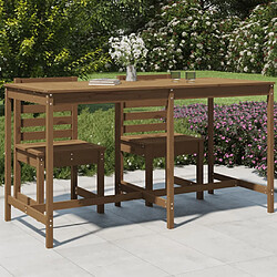 vidaXL Table de jardin marron miel 203,5x90x110 cm bois massif de pin