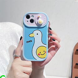 GUPBOO Étui pour iPhone11 Smiley Push Window Canard Cartoon Coque de téléphone Silicone