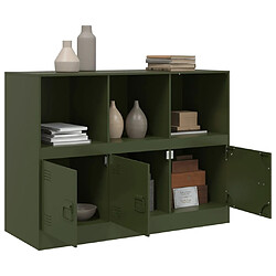 Acheter vidaXL Buffet vert olive 99x39x73 cm acier