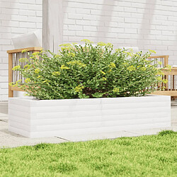 vidaXL Jardinière blanc 110x40x23 cm bois de pin massif