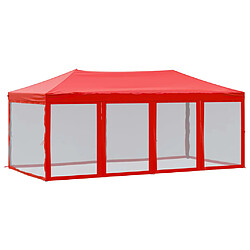 vidaXL Tente de réception pliable avec parois Rouge 3x6 m