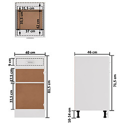 vidaXL Armoire de plancher à tiroir Blanc brillant Bois d'ingénierie pas cher