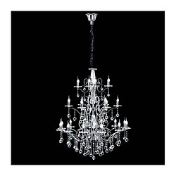 Luminaire Center Suspension Zinta 3 Tier 22 Ampoules chrome poli/cristal (Assemblage nécessaire)