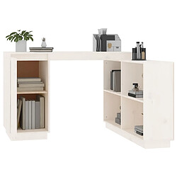 Acheter vidaXL Bureau Blanc 110x50x75 cm Bois massif de pin