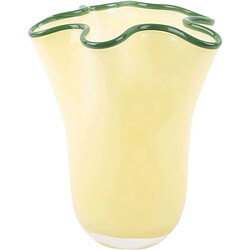 Pt' Vase en verre Ruffles Medium jaune.