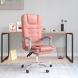 vidaXL Fauteuil de massage inclinable de bureau Rose Similicuir