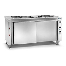 Meuble Chauffant Inox Bain-Marie 4 Bacs GN 1/1 Gamme 700 avec Réserve - 6200 W - Distform