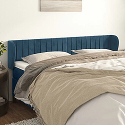 Maison Chic Tête de lit scandinave avec oreilles,meuble de chambre Bleu foncé 203x23x78/88 cm Velours -MN17247