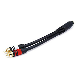 Monoprice Premium 3.5mm Stereo Female to 2x RCA Male Cable | 22AWG | Gold Plated | Black | 15 cm (6 in)