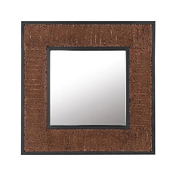 Beliani Miroir BOISE 60 cm Bois foncé