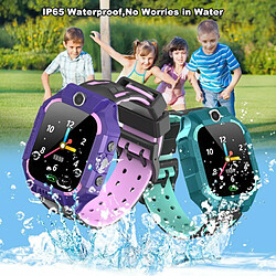 Montre Intelligente Téléphone Portable Pour Enfants Positionnement Lbs Montre À Télécommande Sos À Un Bouton Noir + Vert