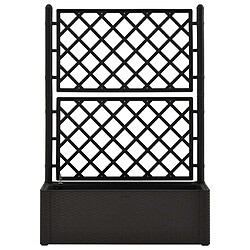 Avis Maison Chic Jardinière,Lit surélevé de jardin - Bac à fleurs - pot de fleur treillis système d'arrosage Anthracite -GKD77742