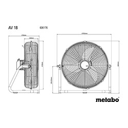 Avis Ventilateur sans fil - METABO - AV 18 - 18 V - Carton