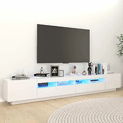 Maison Chic Meubles TV avec lumières LED - Banc TV pour salon Blanc 260x35x40 cm -MN89659