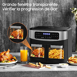 Avis Iceagle Friteuse sans Huile Dual Zone 12L- Friteuse à Air Chaud Air Fryer XXL, 10 Programmes, 2 Tiroirs, Fenêtre Visible, 2600W