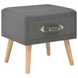 Helloshop26 Table de nuit chevet commode armoire meuble chambre gris foncé 40x35x40 cm tissu 1402148