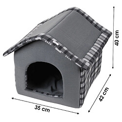 Acheter DOGI ECOSSAIS NID POUR ANIMAUX DE COMPAGNIE MAISON POUR CHIEN CHAT ANIMAUX 3 COULEURS GRIS/BLEU/NOIR 42X35X40CM MIX+Dogi