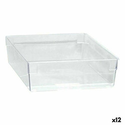 BigBuy Home Boîte Multiusage Modulaire Transparent 22,5 x 15,5 x 5,3 cm (12 Unités)