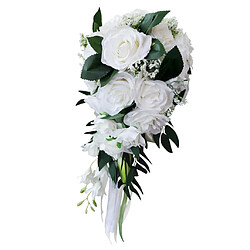 Main De Mariage Bouquet De Mariée Tenant Des Fleurs Artificielles Blanc pas cher