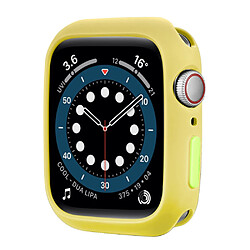 Coque en TPU couleur bonbon avec bouton fermé, jaune/vert fluo pour votre Apple Watch Series 7 45mm