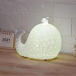 Universal Créatif céramique mignonne baleine lampe à LED chambre à coucher thème lampe à chambre cadeaux enfants dessin animé table à manger chaude lampe à table | lampe à LED pas cher