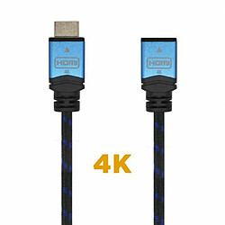 Câble HDMI Aisens Noir Noir/Bleu 1 m