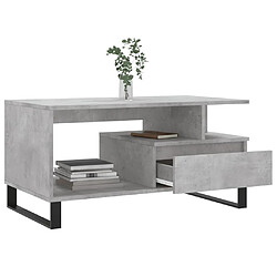 Avis vidaXL Table basse Gris béton 90x49x45 cm Bois d'ingénierie