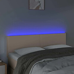 Avis Maison Chic Tête de lit scandinave à LED,meuble de chambre Cappuccino 144x5x78/88 cm Similicuir -MN31673