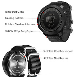 Universal Montre numérique Temps Sport de plein air Armée Multifonction Smartwatch Boussole Marque imperméable Shopping | Smartwatch (Noir) pas cher