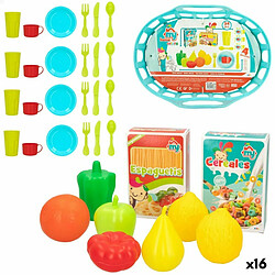 Color Baby Set de jouets alimentaires Colorbaby Linge et ustensiles de cuisine 34 Pièces 33 Pièces (16 Unités)