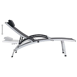 Avis vidaXL Chaise longue aluminium et textilène noir