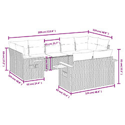 Avis Maison Chic Salon de jardin 9 pcs avec coussins | Ensemble de Table et chaises | Mobilier d'Extérieur gris résine tressée -GKD23790