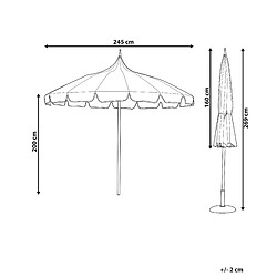 Avis Beliani Parasol de jardin d 245 cm blanc et noir MINOA