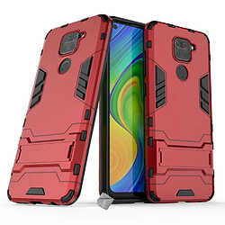 Htdmobiles Coque rigide anti choc pour Xiaomi Redmi Note 9 + film ecran - ROUGE