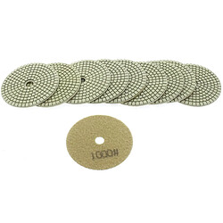 Varanmotors NEWGP-01-6 10pcs pads diamant 100mm grain 1000 pour polissage à l'eau, polisseuse à l'eau