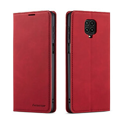 Etui en PU toucher soyeux rouge pour votre Xiaomi Redmi Note 9 Pro/Note 9 Pro Max/Note 9S