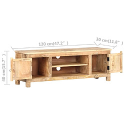 vidaXL Meuble TV 120x30x40 cm Bois de manguier brut pas cher